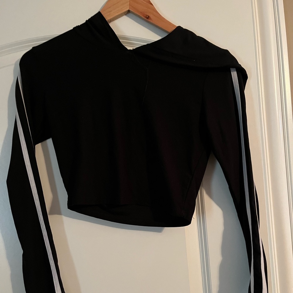 Long sleeve hooded croptop set
